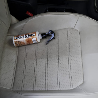 ShineXPro Leather Cleaner, Conditioner & Protectant - Our Bike & Car Leather Seat Cleaner, Protects From Cracking, Fading & Gently Removes Dirt & Stains, While Restoring The Leather's Softness