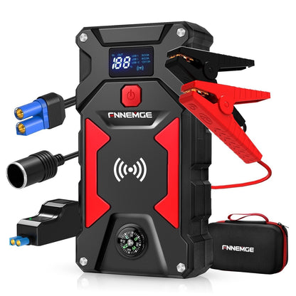 FNNEMGE Car Jump Starter 6000A Peak, 26800mAh Capacity, Up to All Gas and 10.0L Diesel Engine, USB Quick Charge 3.0, LED Light, EC-5 Output (6000A/26800mAh)