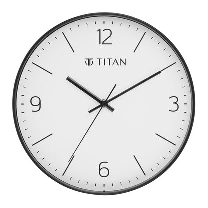 Titan Essence Classic Analog Wall Clock - Black & White Minimal