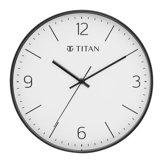 Titan Essence Classic Analog Wall Clock - Black & White Minimal