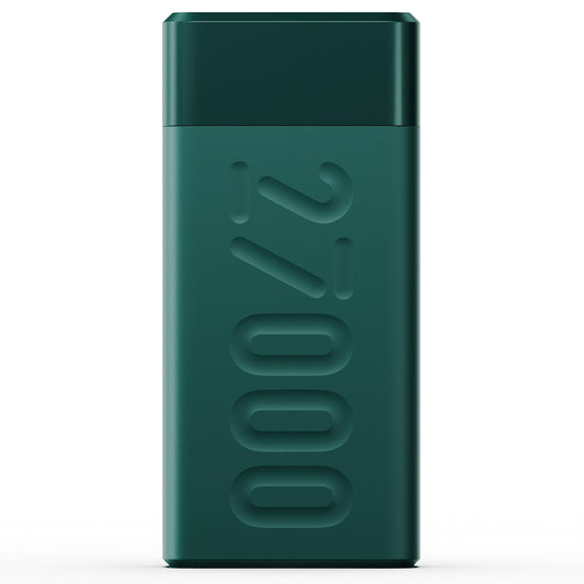 Ambrane 27000mAh Powerbank, 20 W Fast Charging, Triple Output (2 USB & 1 Type C), PD, Quick Charge for iPhone, Android & Other Devices, Made in India + Type C Cable (Stylo Pro 27K, Green)