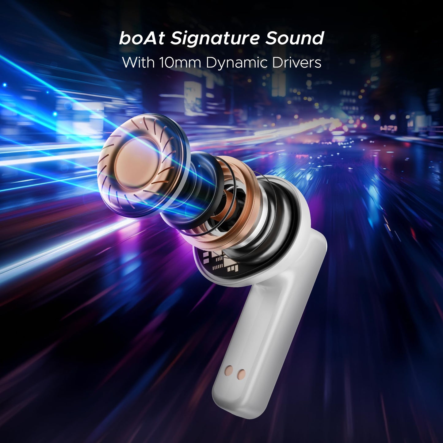 boAt Airdopes Drift TWS Earbuds w/ 40hrs Playback, Beast™ Mode with 40ms Latency, 4 Mics with ENx™, Car-Shaped ID with RGB LEDs, ASAP™ Charge, IWP™ Tech, BT v5.4 & IPX4 Resistance(Black Sabre)