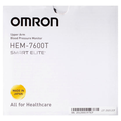 Omron Smart Elite+ HEM 7600T Tubeless 360° Accurate Digital Blood Pressure Monitor With Intellisense Technology & Intelli Wrap Cuff With Bluetooth Connectivity to Store Historic Measurements