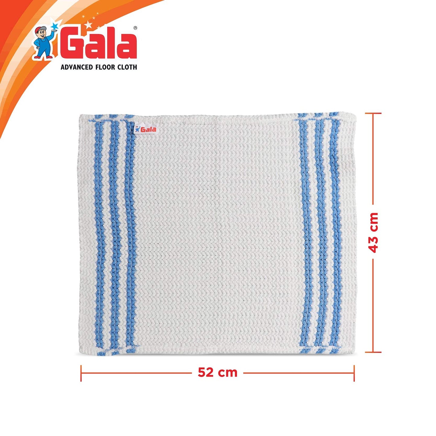 Gala Microfiber Advance Floor Cleaning Cloth(Pocha) for Mopping - White, Pack of 2 (163054)