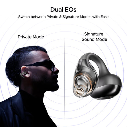 boAt Newly Launched Airdopes Loop OWS Earbuds w/Clip-On Fit, Air Conduction Tech, 50HRS Battery, 4Mics ENx, Dual EQ Modes, 12mm Drivers, 40ms Latency, ASAP Charge, OWS Ear Buds Earphones(Cool Grey)