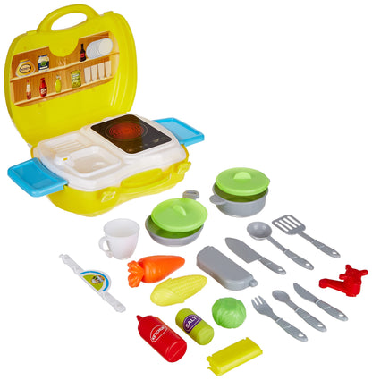 Amazon Brand - Jam & Honey Plastic Suitcase - Kitchen Set for Kids