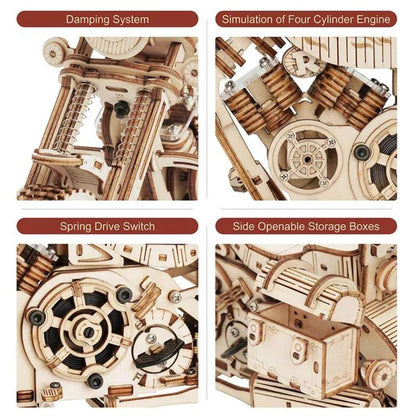 NESTA TOYS Cruiser Motorcycle Puzzle (420 Pcs) Mechanical 3D Wooden Gear Puzzles for Kids | Building Toys for Kids | STEM Learning DIY Kits for Adults | Bike Model Kit