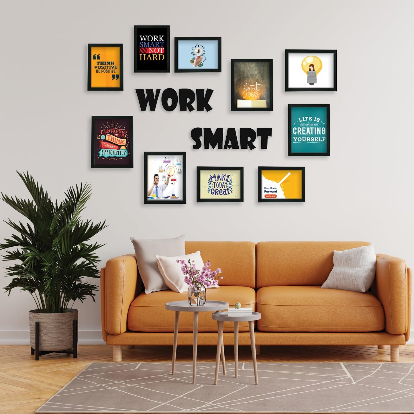 amazon basics Synthetic Photo Frames | Quotes Wall Hanging Frames for Bedroom, Home, Office | Work Smart