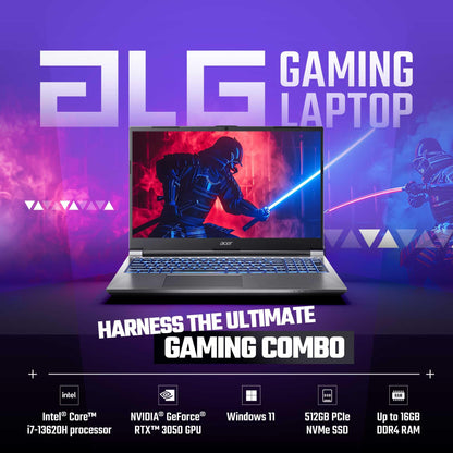 Acer ALG Gaming Laptop 13th Gen Intel Core i7 Processor (16GB DDR4/512GB SSD/6GB RTX3050 Graphics/144Hz/Win11Home/Wifi 6) AL15G-53, 39.62cm (15.6") FHD Display, Premium Metal Body, Steel Gray, 1.99KG