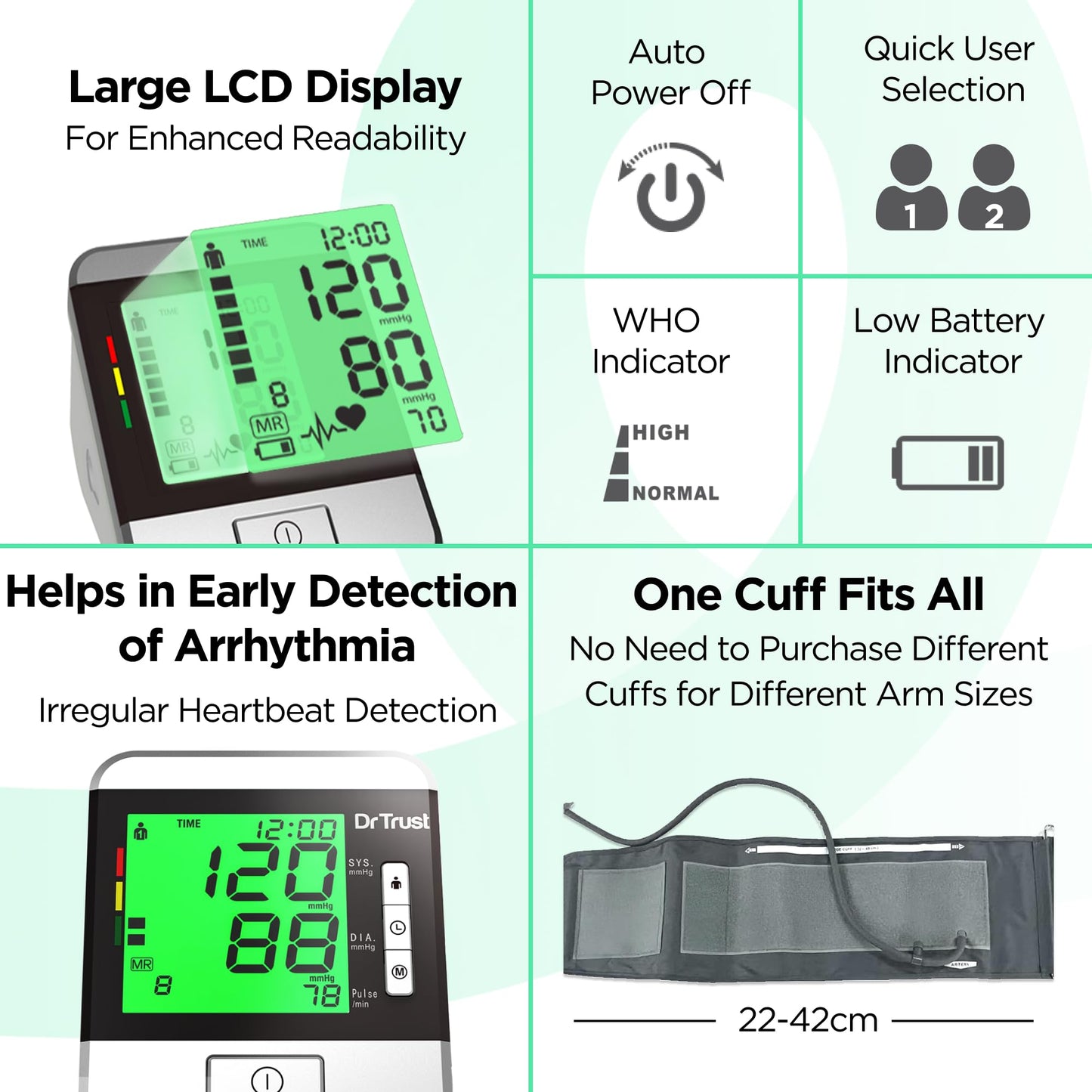 Dr Trust Smart Automatic Digital Blood Pressure Monitor BP Machine 101 (Black)