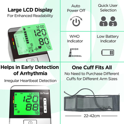 Dr Trust Smart Automatic Digital Blood Pressure Monitor BP Machine 101 (Black)