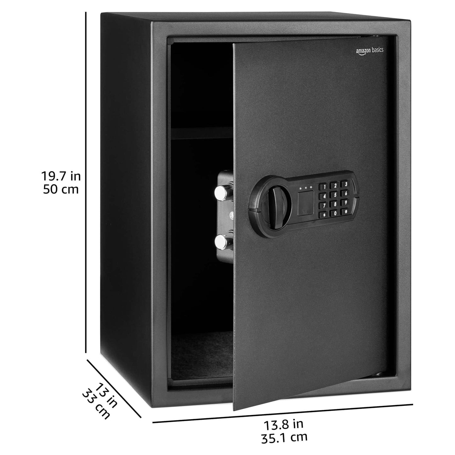 Amazon Basics Digital Safe With Electronic Keypad Locker For Home, Gross Capacity - 58L (Net - 51L), Black