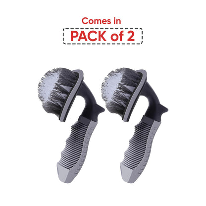 AUTOGUYS Tyre Cleaner Brush [**Pack of 2**] Car Cleaning Brush for Tyre Cleaning Liquid Nylon Bristles Perfect for Tire Rubber Car Accessories – Used with Tyre Puncture Kit and Microfiber Cloth