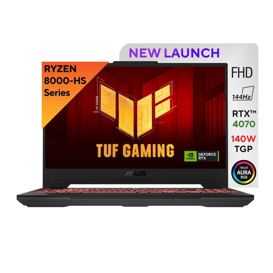 ASUS TUF Gaming A15 (2024), 15.6" (39.62cm) FHD 144Hz, AMD Ryzen 9 8945H, Gaming Laptop (16GB DDR5/1TB SSD/NVIDIA GeForce RTX 4070 /Windows 11/Office 2021/Mecha Gray/2.20 Kg), FA507UI-LP066WS