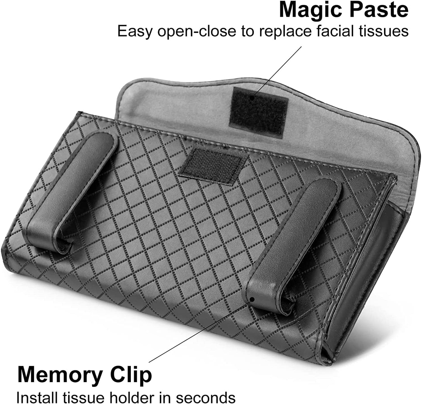 Features like memory clip and magic paste are present on SARTE Car Tissue Paper Holder