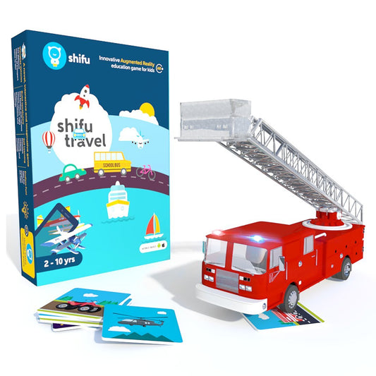 PlayShifu 60 Vehicle Flashcards for Kids - 4D Educational iOS and Android Travel Augmented Reality Based Fun Learning, Interactive Game ( 2-10 years, Blue)