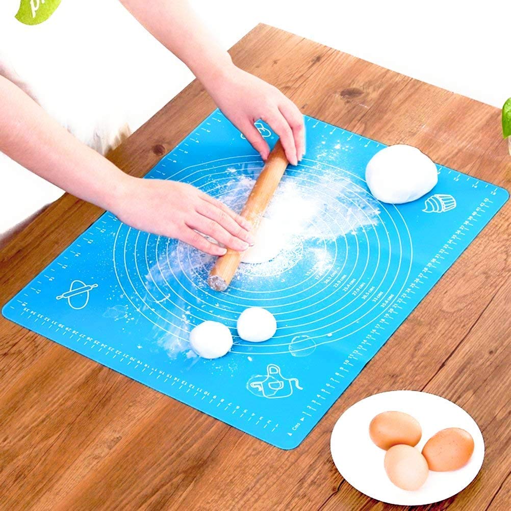 RUCON® Silicone Baking Mat Roti mat Silicone Chapati Atta Kneading Mat Non-Stick Fondant Rolling Mat Stretchable for Kitchen Roti Chapati Cake – Multicolor (Baking Mat 50 * 40 cm)