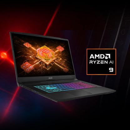 MSI Katana A17 AI, AMD 8th Gen. Ryzen 9 8945HS,Built-in AI, 44CM Laptop(16GB/1TB NVMe SSD/Windows 11 Home/Nvidia GeForce RTX4050, 6GB GDDR6/Black/2.6Kg), B8VE-884IN