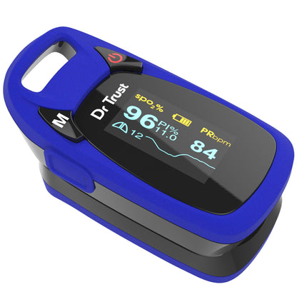 Dr Trust Professional Series Finger Tip Pulse Oximeter With Audio Visual Alarm and Respiratory Rate(Blue)-202