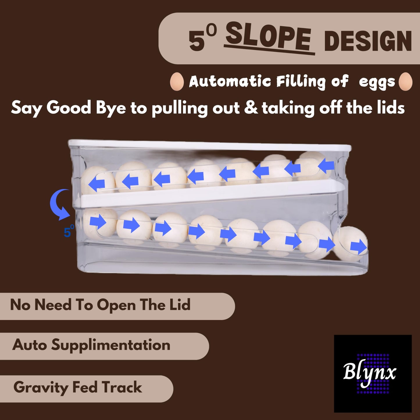 Blynx® Egg Storage Box for Fridge - Premium Egg Box and Egg Storage Solution - Durable Egg Holder and Egg Container for Refrigerator