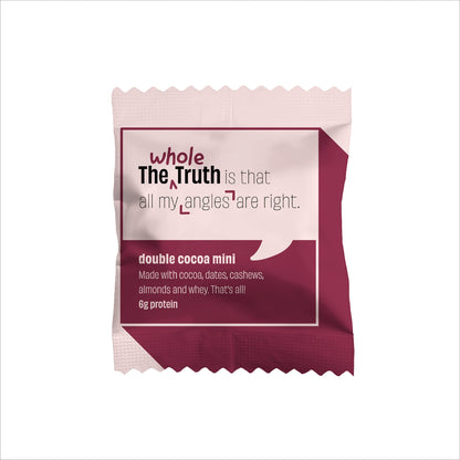 The Whole Truth - Mini Protein Bars - Double Cocoa- Pack of 8-8 x 27g - No Added Sugar - All Natural