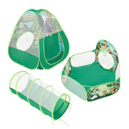 Amazon Brand - Jam & Honey Jungle Animal 3 in 1 Combo Tunnel for Kids (Multi Colour)