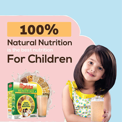 Manna Health Mix, All Natural Kids Nutrition Drink, with 14 ingredients, Zero Sugar. 100% Natural Nutrition 600g