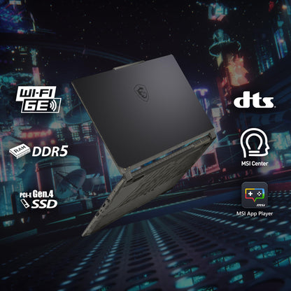 MSI Cyborg 15 AI, Intel Core Ultra 5 125H, Built-in AI, 40CM Gaming Laptop(16GB/1TB NVMe SSD/Windows 11 Home/NVIDIA GeForce RTX 4050, GDDR6 6GB/Translucent Black/1.9Kg), A1VEK-051IN