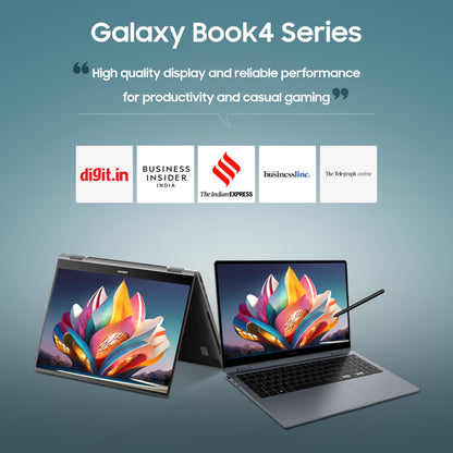 Samsung Galaxy Book4 Pro 360| Intel Evo Core Ultra 7 155H| Built-in AI| 16" (40.64cm) Touchscreen 2-in-1 Dynamic AMOLED 2X 120Hz| 500 Nits (16GB/1TB SSD/Intel Arc/Win11/MSO'21/Gray/1.66kg)|S-Pen