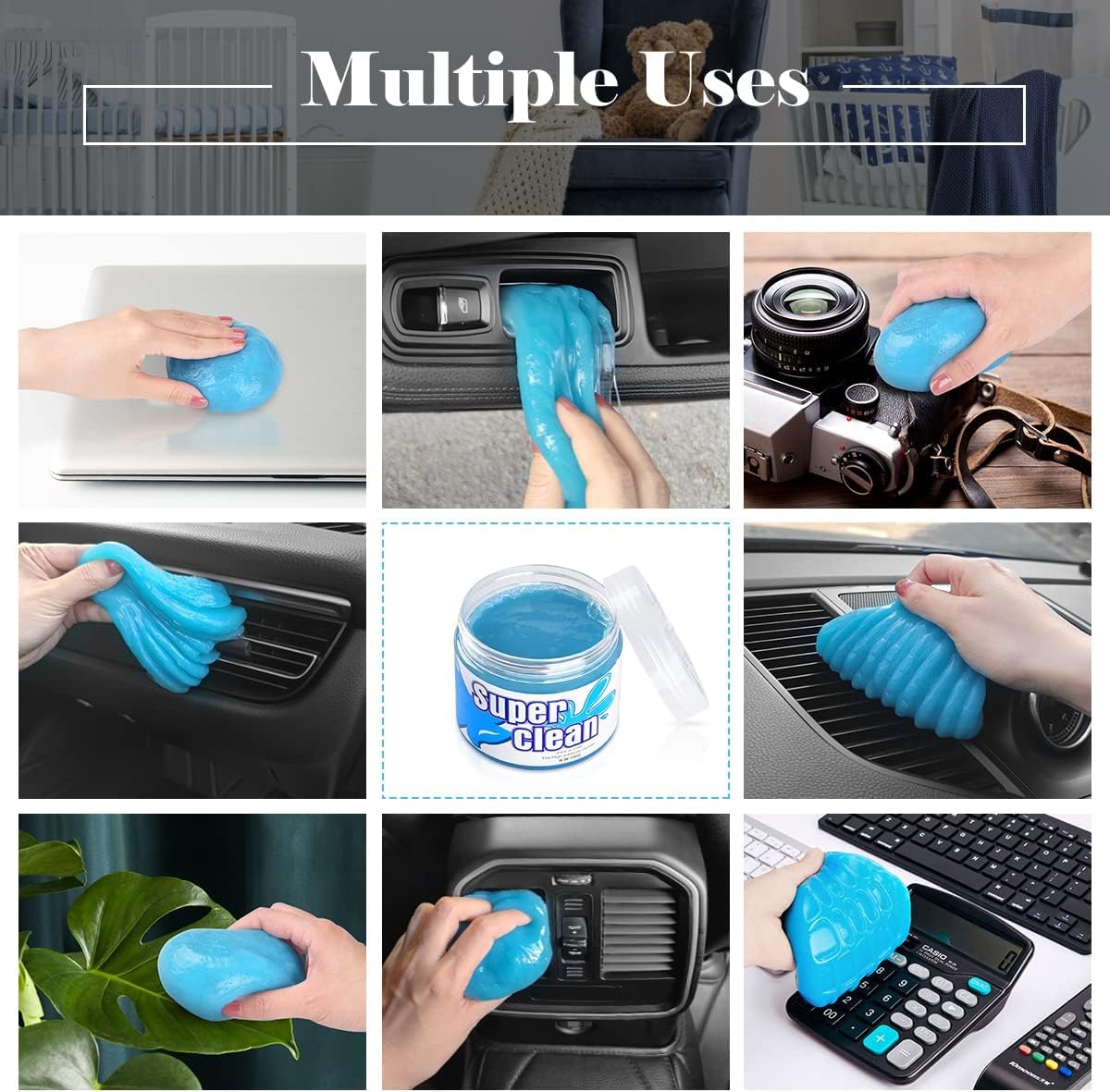 ROKTRY Cleaning Gel for Car Cleaning Putty Auto Detailing Gel Car Interior Cleaner Universal Dust Removal Gel Vent Cleaner Keyboard Cleaner for Laptop 1pcs