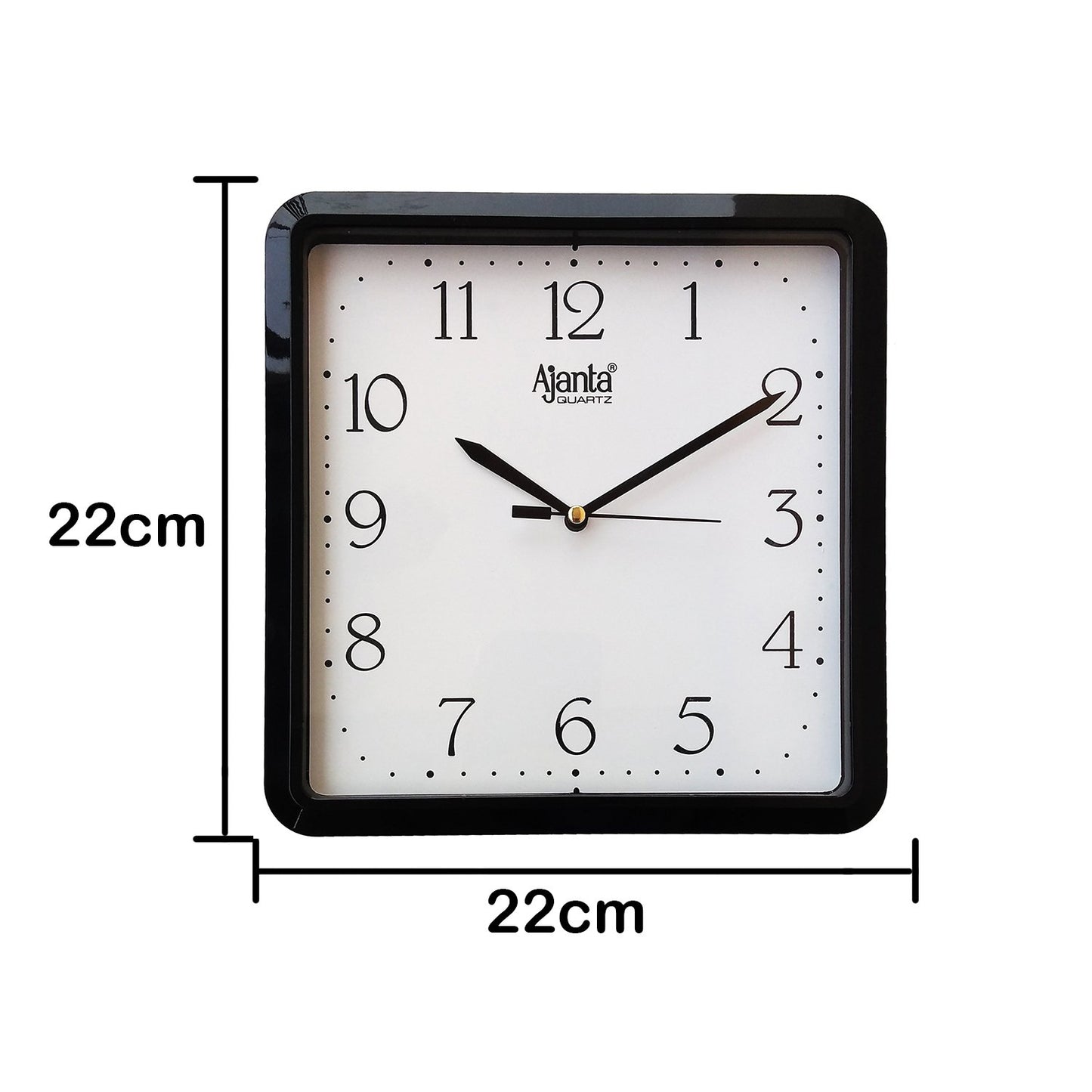 Ajanta Plastic Abstract Analog Wall Clock (21.6 Cm X 21.6 Cm X 3.2 Cm, Black)