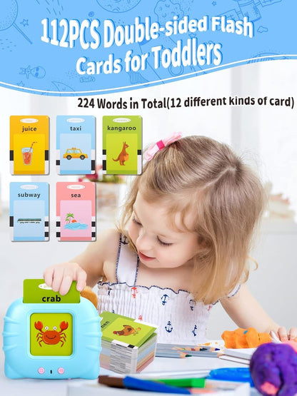 Toy imagine Talking Flash Cards Learning Toys for 2 to 6 Years Old Boys Girls, Educational Toddlers Toys Reading Machine with 224 Words, Preschool Montessori Toys and Birthday Gift for Kids