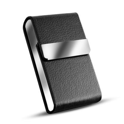 Storite Vertical Card Holder, PU Leather and Stainless Steel Credit Card Wallet, Business Card Holder for Men and Women (Black)