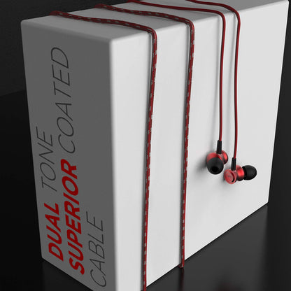 boAt Bassheads 152 in Ear Wired Earphones with Mic(Raging Red)