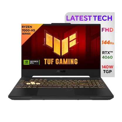 ASUS TUF Gaming A15, 15.6" FHD 16:9, 144Hz 250nits, AMD Ryzen 7 7435HS Processor, Gaming Laptop (16GB RAM/512GB SSD/RTX 4060/Win 11/Office Home/90WHr Battery/Mecha Gray/2.2 Kg),FA507NVR-LP104WS