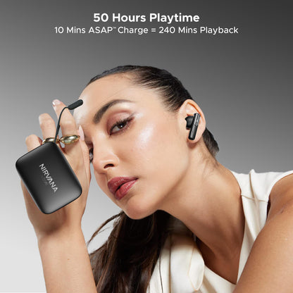 boAt Newly Launched Nirvana Ivy Truly Wireless In Ear Earbuds w/ 50dB Hybrid Active Noise Cancellation, 360º Spatial Audio, Dynamic Head Tracking,Hearables App Support & 50hrs Playback(Gunmetal Black)