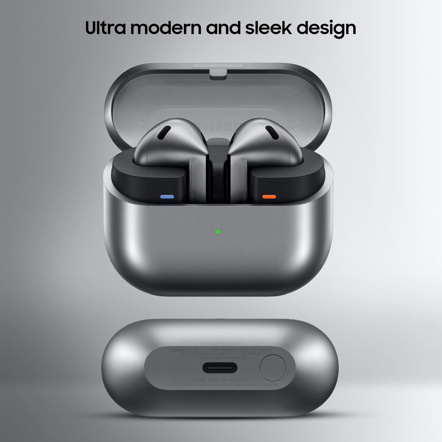 Samsung Galaxy Buds 3 (Silver) with Galaxy AI Powered Real-time Interpreter | 24-bit Hi-Fi Audio | Up to 36H Battery | IP57