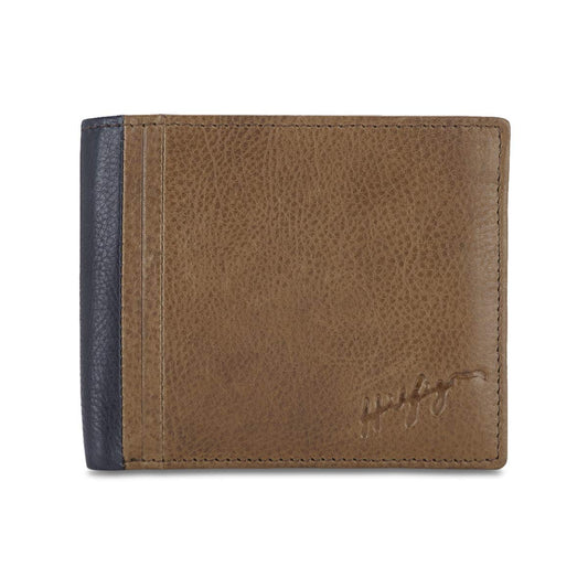 Tommy Hilfiger Tan & Navy Leather Men's Wallet