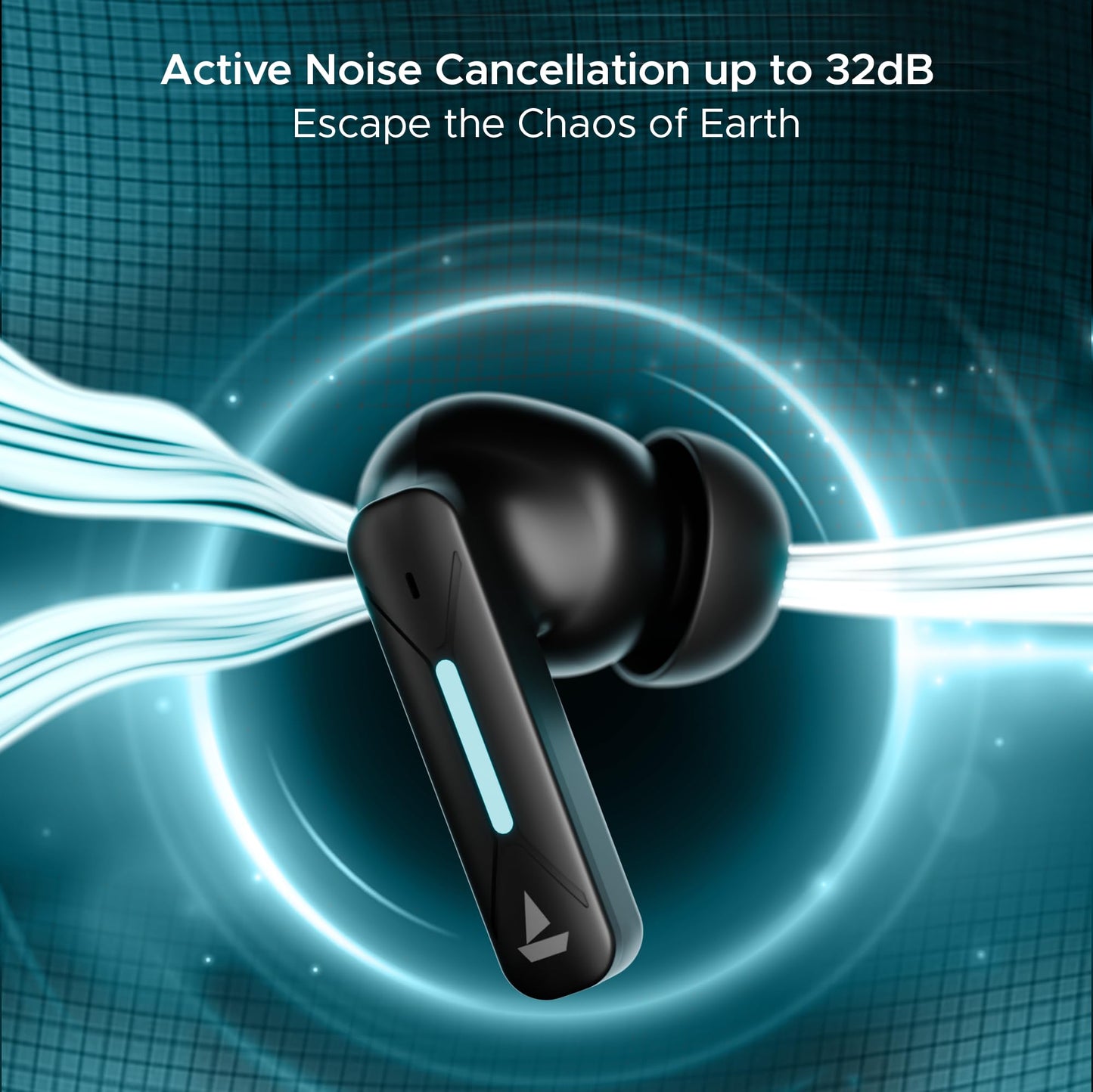 boAt Newly Launched Immortal Airspeed Pro Truly Wireless in- Ear Earbuds w/ 32dB ANC, Beast™ Mode with 40ms Latency, 40hrs Playback, 4 Mics with ENx™, Premium ID w/LEDs & ASAP™ Charge(Black Sabre)