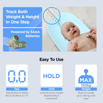 Dr Trust USA Digital Baby Weighing Scale Grow Buddy Infant, Toddler and Adult Body Weight Machine Upto 150kg with Baby Tray (Blue)