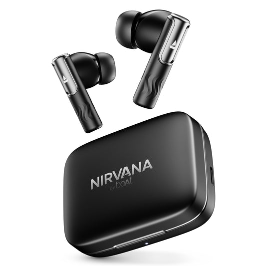 boAt Newly Launched Nirvana Ivy Truly Wireless In Ear Earbuds w/ 50dB Hybrid Active Noise Cancellation, 360º Spatial Audio, Dynamic Head Tracking,Hearables App Support & 50hrs Playback(Gunmetal Black)