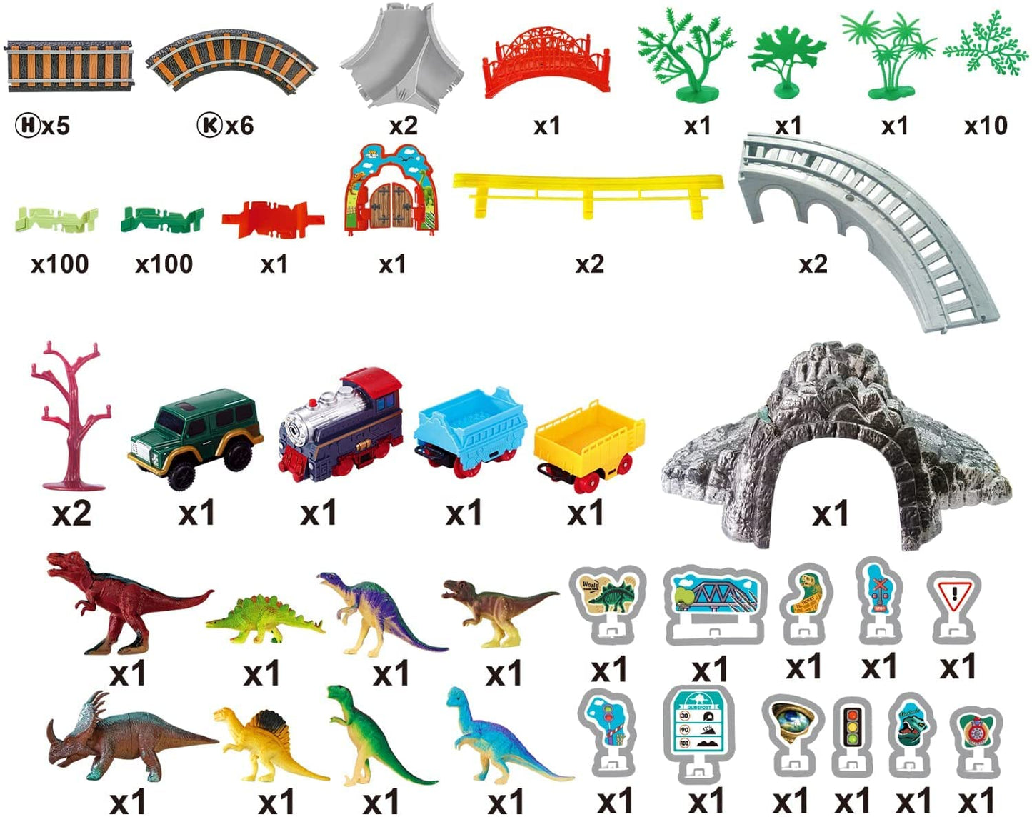 SOFTIES Toy Train with Track Set - Train Toys for Kids 5 Years & Up - Includes Car Racing Track for Kids, Dinosaur Toys for Kids 7 Years & Older - Ideal Train Set for Boys 7-14 Years