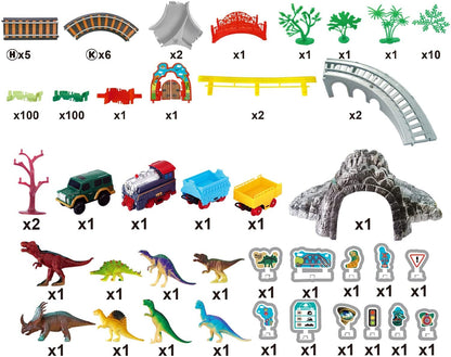 SOFTIES Toy Train with Track Set - Train Toys for Kids 5 Years & Up - Includes Car Racing Track for Kids, Dinosaur Toys for Kids 7 Years & Older - Ideal Train Set for Boys 7-14 Years