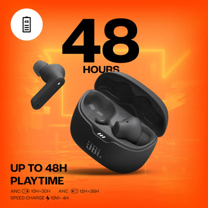 JBL New Launch Tune 245NC in Ear Wireless TWS ANC Earbuds, Customized Extra Bass with Headphones App, 48H Battery, Dual Connect, Quick Charge, IP54, Bluetooth 5.3, 3Months Additional Warranty (Black)