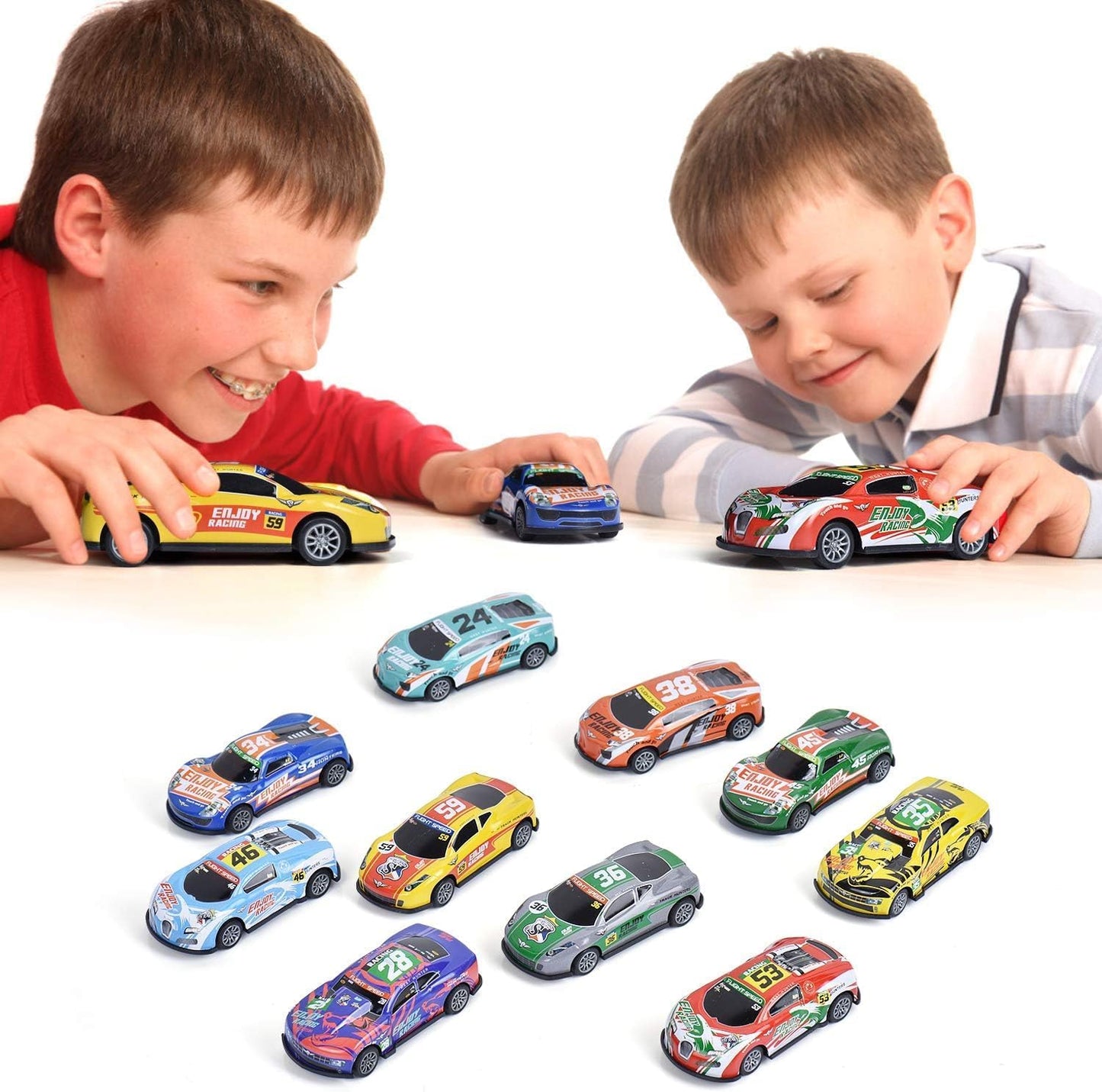 Amitasha 10 Unbreakable Racing Mini Diecast Car Models Set for Kids Pull Back Vehicles Metal Alloy Car Play Set for Kids, Unique Toys, Best Birthday Gift, Diwali Gift, Khilona for Boys(Racing Cars)