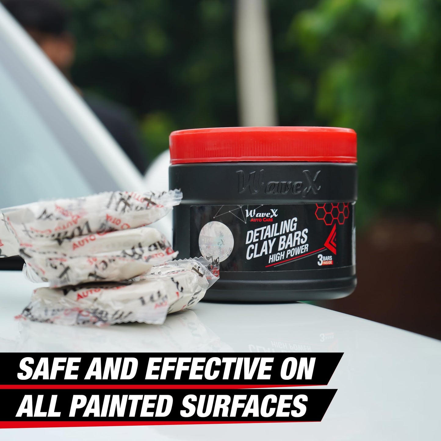 Wavex Car Cleaning Kit | Clay Bar (100g x 3) | Premium Car Detailing Clay Fallout Removes Environmental Deposits | No Scratches No Swirls Guaranteed