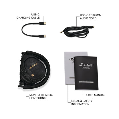 Marshall Monitor III Active Noise Canceling Over-Ear Bluetooth Headphones