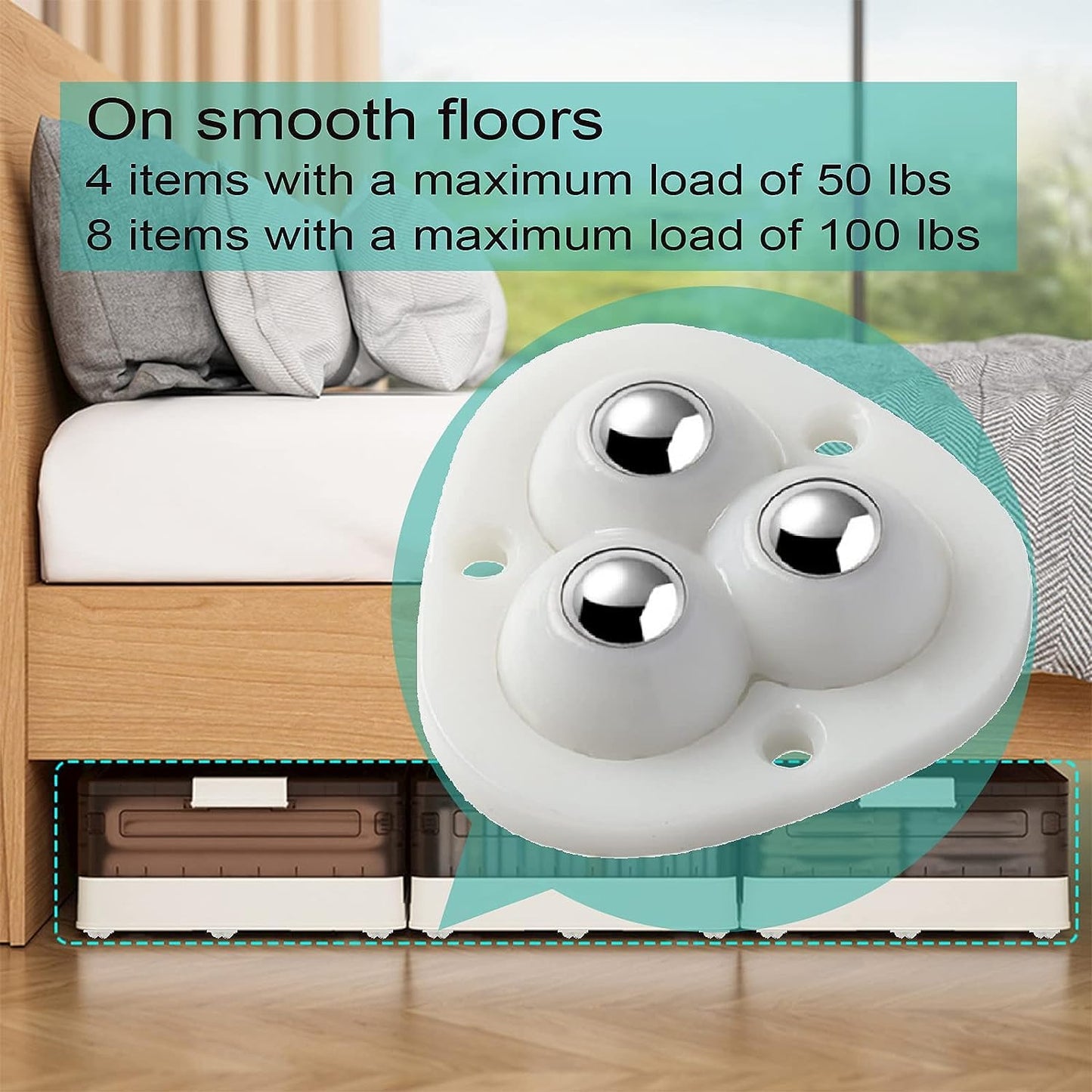 JICOOT Appliance Wheels for Kitchen Appliances, 4 Pack Appliance Slider for Kitchen Countertop, Self Adhesive Mini Caster Wheels, 360 Degree Swivel Wheels for Moving Coffee Maker, Cooker, Air Fryer