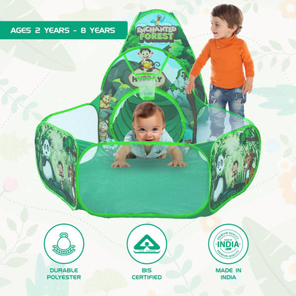 Amazon Brand - Jam & Honey Jungle Animal 3 in 1 Combo Tunnel for Kids (Multi Colour)