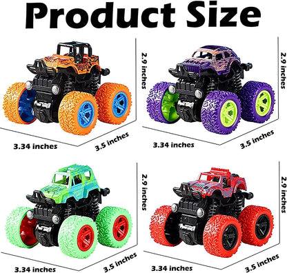 GRAPHENE Exciting Pack of 2 Monster Trucks for Boys 3-7 Years Old, Friction Powered Car Toys, Durable High-Density Alloy and Non-Toxic Plastic, Non-Slip Tires for Educational Play